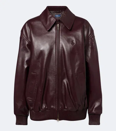 Polo Ralph Lauren Leather Jacket In Brown
