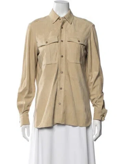Pre-owned Polo Ralph Lauren Leather Jacket In Neutrals