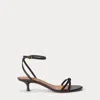 Polo Ralph Lauren Leather Kitten-heel Sandal In Black