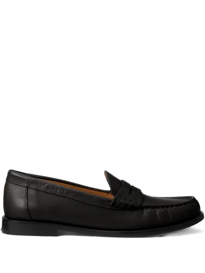 Polo Ralph Lauren Leather Loafers In Black