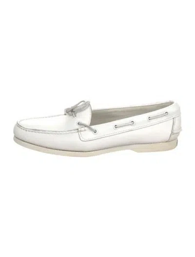 Pre-owned Polo Ralph Lauren Leather Loafers In White
