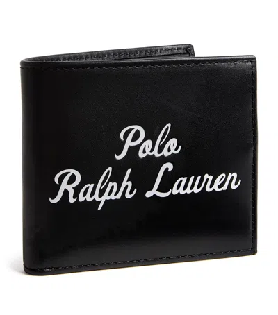 Polo Ralph Lauren Leather Logo Bifold Wallet In Black