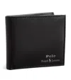 Polo Ralph Lauren Leather Logo Bifold Wallet In Black