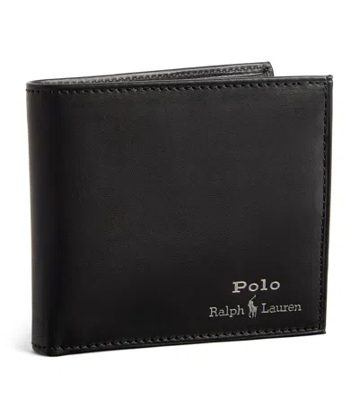 Polo Ralph Lauren Leather Logo Bifold Wallet In Black