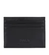Polo Ralph Lauren Leather Logo Card Holder In Black