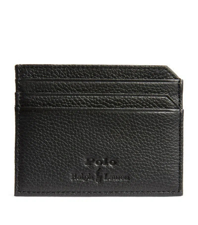 Polo Ralph Lauren Leather Logo Card Holder In Black