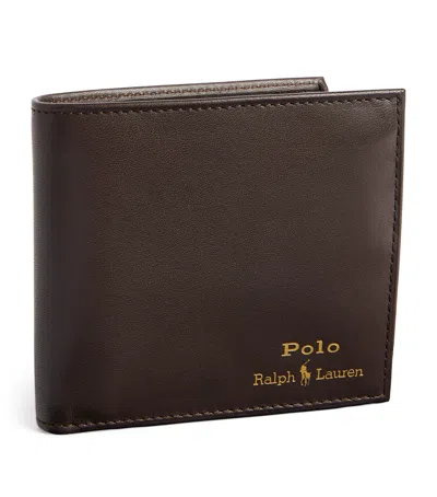 Polo Ralph Lauren Leather Logo Wallet In Brown