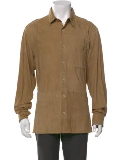 Pre-owned Polo Ralph Lauren Leather Long Sleeve Shirt In Neutral