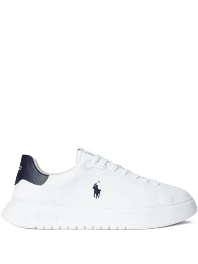 Polo Ralph Lauren Leather Low-top Lace-up Sneakers In White