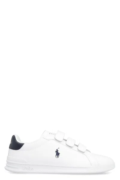Polo Ralph Lauren Heritage Court Ii Leather Sneakers In White
