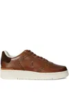 Polo Ralph Lauren Logo-embroidered Sneakers In Brown