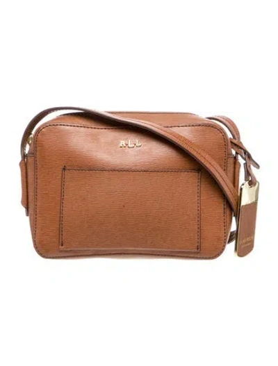 Pre-owned Polo Ralph Lauren Leather Messenger Bag In Brown