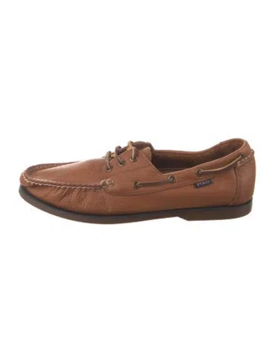 Pre-owned Polo Ralph Lauren Leather Oxfords In Brown