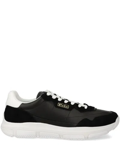 Polo Ralph Lauren Leather-panelled Sneakers In Black