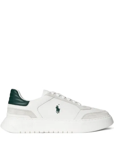 Polo Ralph Lauren Leather Panelled Sneakers In White