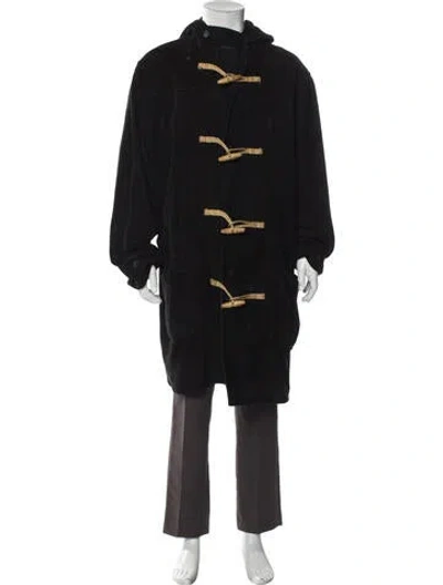 Pre-owned Polo Ralph Lauren Leather Parka In Black