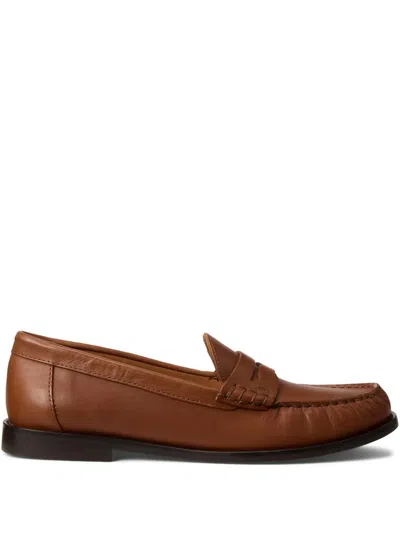 Polo Ralph Lauren Leather Penny Loafers In Blue
