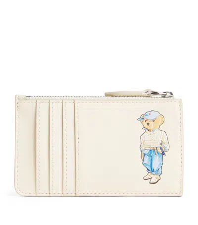 Polo Ralph Lauren Leather Polo Bear Card Holder In White
