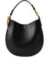 Polo Ralph Lauren Leather Pony-plaque Shoulder Bag In Black
