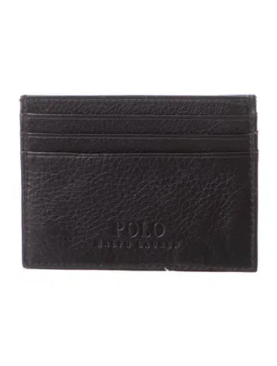 Pre-owned Polo Ralph Lauren Leather Printed Card Holder In Brown