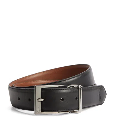 Polo Ralph Lauren Leather Reversible Belt In Black