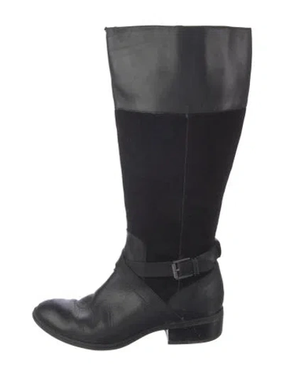 Pre-owned Polo Ralph Lauren Leather Riding Boots In Black