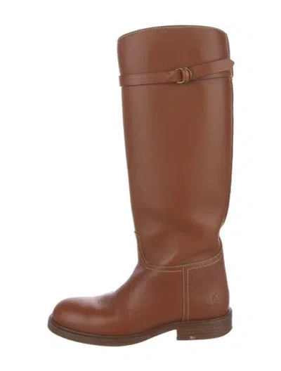 Pre-owned Polo Ralph Lauren Leather Riding Boots In Brown