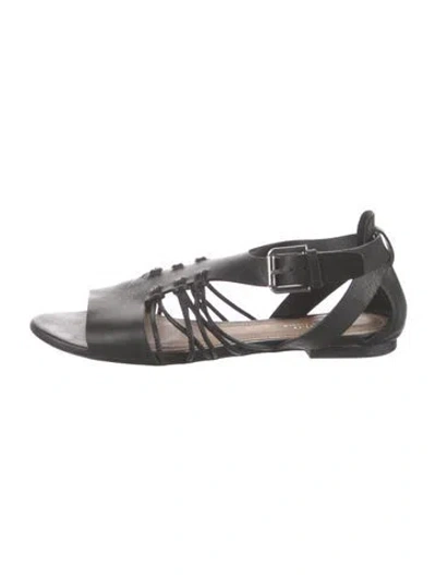 Pre-owned Polo Ralph Lauren Leather Sandals In Black