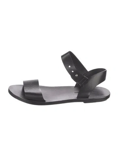 Pre-owned Polo Ralph Lauren Leather Sandals In Black