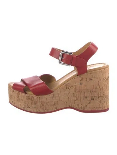 Pre-owned Polo Ralph Lauren Leather Sandals In Red