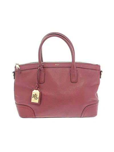 Pre-owned Polo Ralph Lauren Leather Satchel In Burgundy