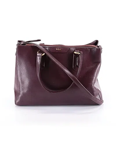 Pre-owned Polo Ralph Lauren Leather Satchel In Burgundy
