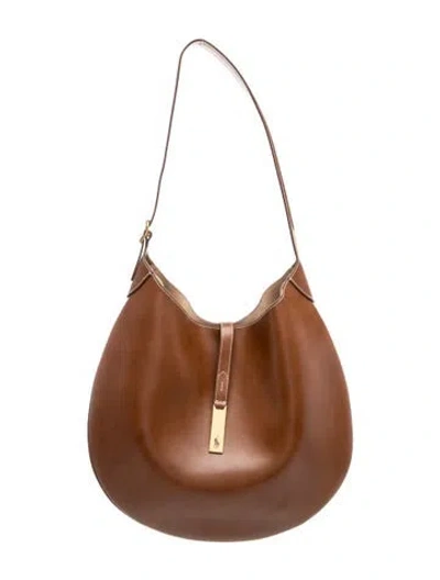 Pre-owned Polo Ralph Lauren Leather Shoulder Bag In Brown