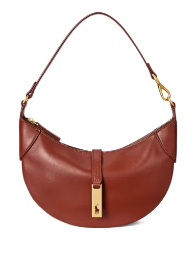 Polo Ralph Lauren Leather Shoulder Bag In Red