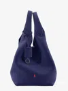 Polo Ralph Lauren Leather Shoulder Bag With Engraved Logo In Blue