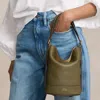 Polo Ralph Lauren Leather Small Bellport Bucket Bag In Green