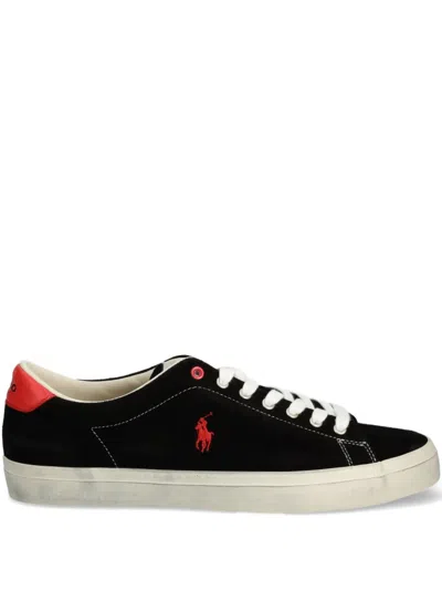 Polo Ralph Lauren Leather Sneakers In Black