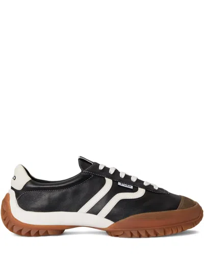 Polo Ralph Lauren Sneakers Aus Leder In Black