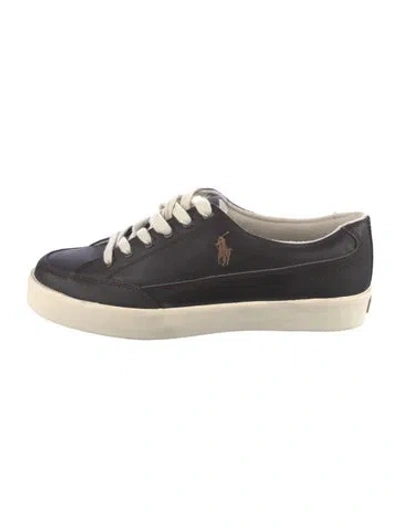 Pre-owned Polo Ralph Lauren Leather Sneakers In Black