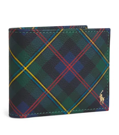 Polo Ralph Lauren Leather Tartan Polo Pony Bifold Wallet In Multi