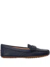 Polo Ralph Lauren Leather-textured Logo Loafers In Blue
