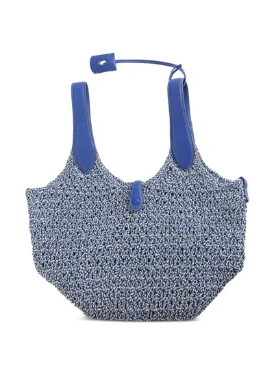Polo Ralph Lauren Leather Tote Bag In Blue