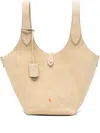 Polo Ralph Lauren Leather Tote Bag In Nude