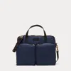 Polo Ralph Lauren Leather-trim Canvas Commuter Bag In Burgundy
