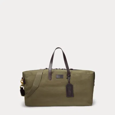 Polo Ralph Lauren Leather-trim Canvas Duffel In Defender Green/dark Brown