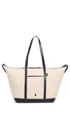 Polo Ralph Lauren Logo Embroidered Large Tote Bag In Multi