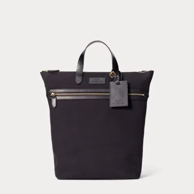 Polo Ralph Lauren Leather-trim Canvas Tote In Black