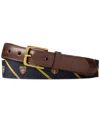 Polo Ralph Lauren Leather-trim Silk Jacquard Belt In Multi