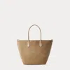 Polo Ralph Lauren Leather-trim Suede Large Bellport Tote In Brown