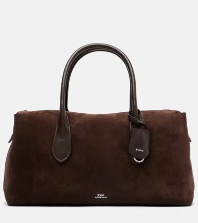 Polo Ralph Lauren Leather-trimmed Suede Duffel Bag In Brown